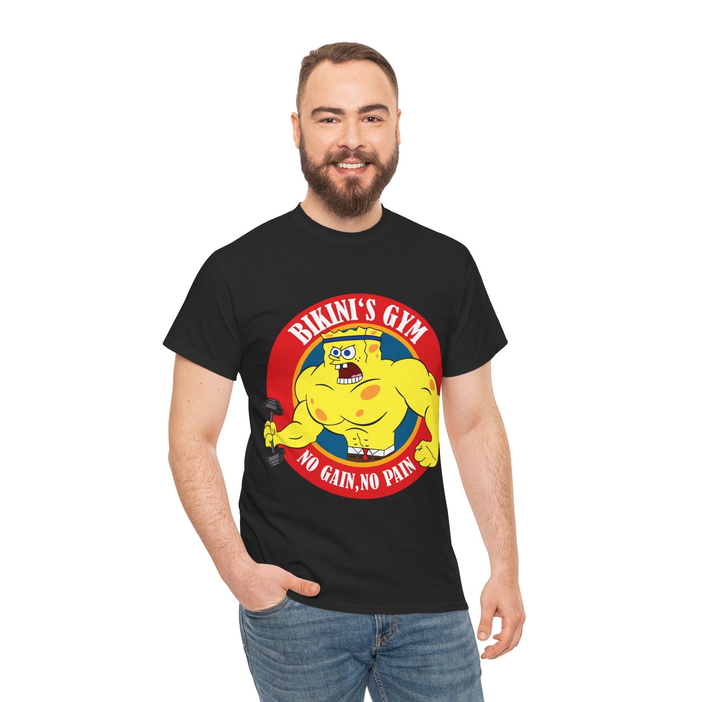 SpongeBob Bikini Gym Unisex Heavy Cotton Tee