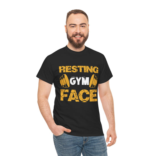Resting Gym Face Unisex Heavy Cotton Tee - Perfect for Fitness Enthusiasts