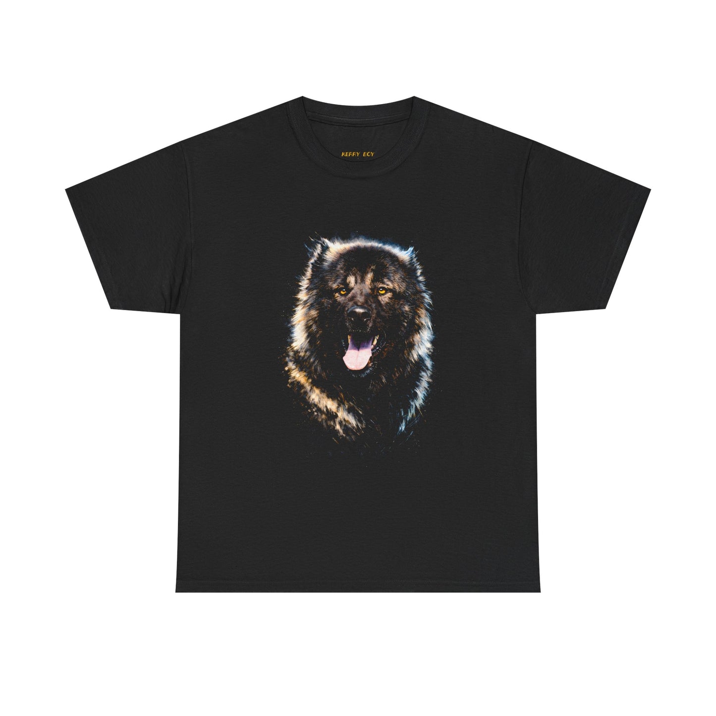 Black Shepherd Portrait Tee — Realistic German Shepherd Dog Graphic T-Shirt