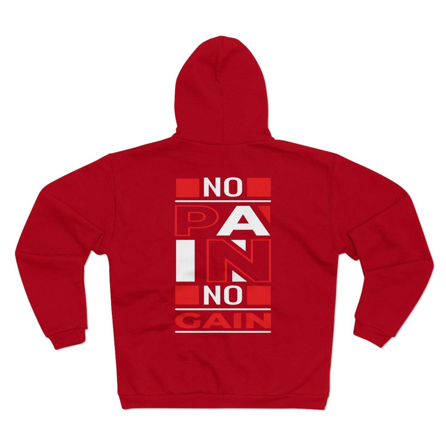 No Pain No Gain Unisex Hooded Zip Sweatshirt - Motivational Fitness Apparel