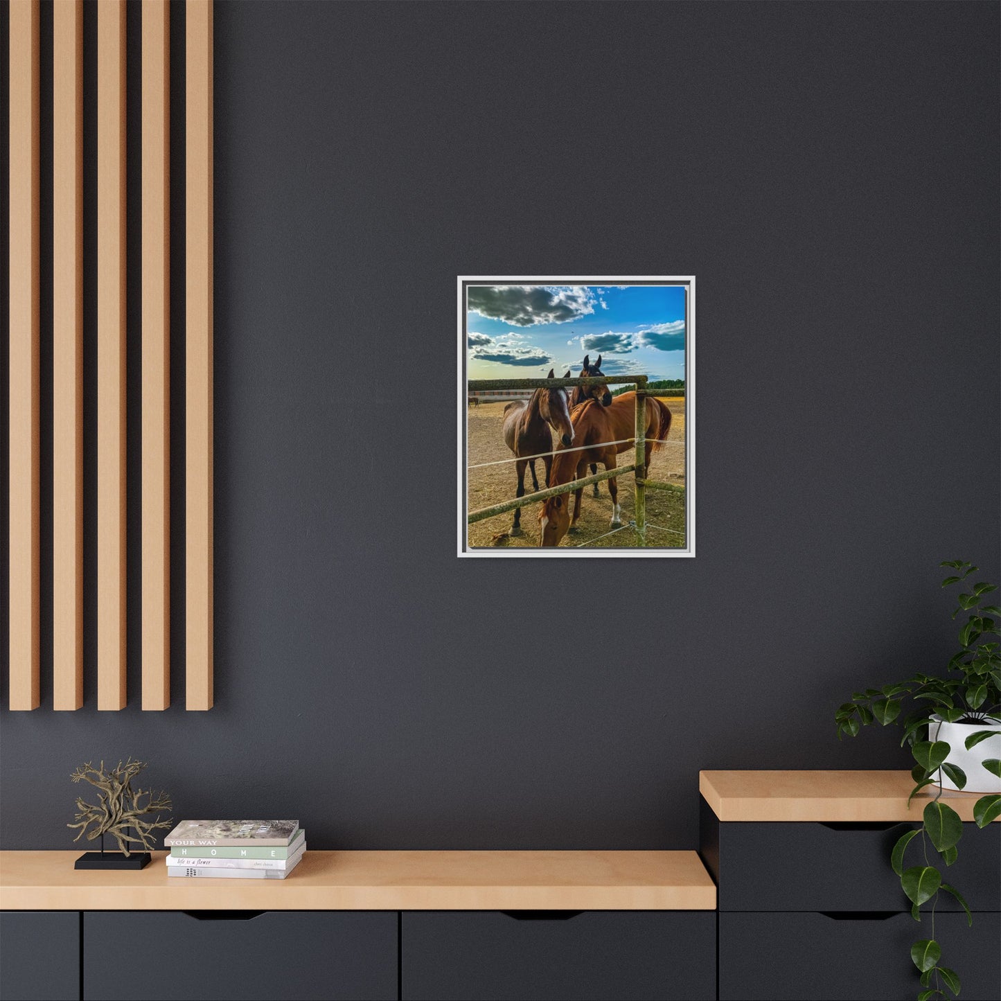 Horses Matte Canvas, Framed (Multi-color)