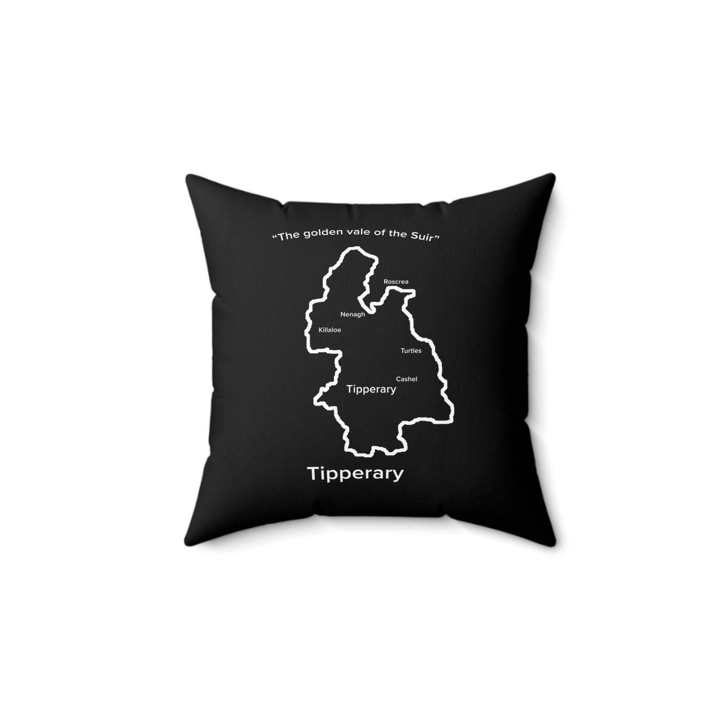 Tipperary Spun Polyester Square Pillow Black Edition 4 Sizes