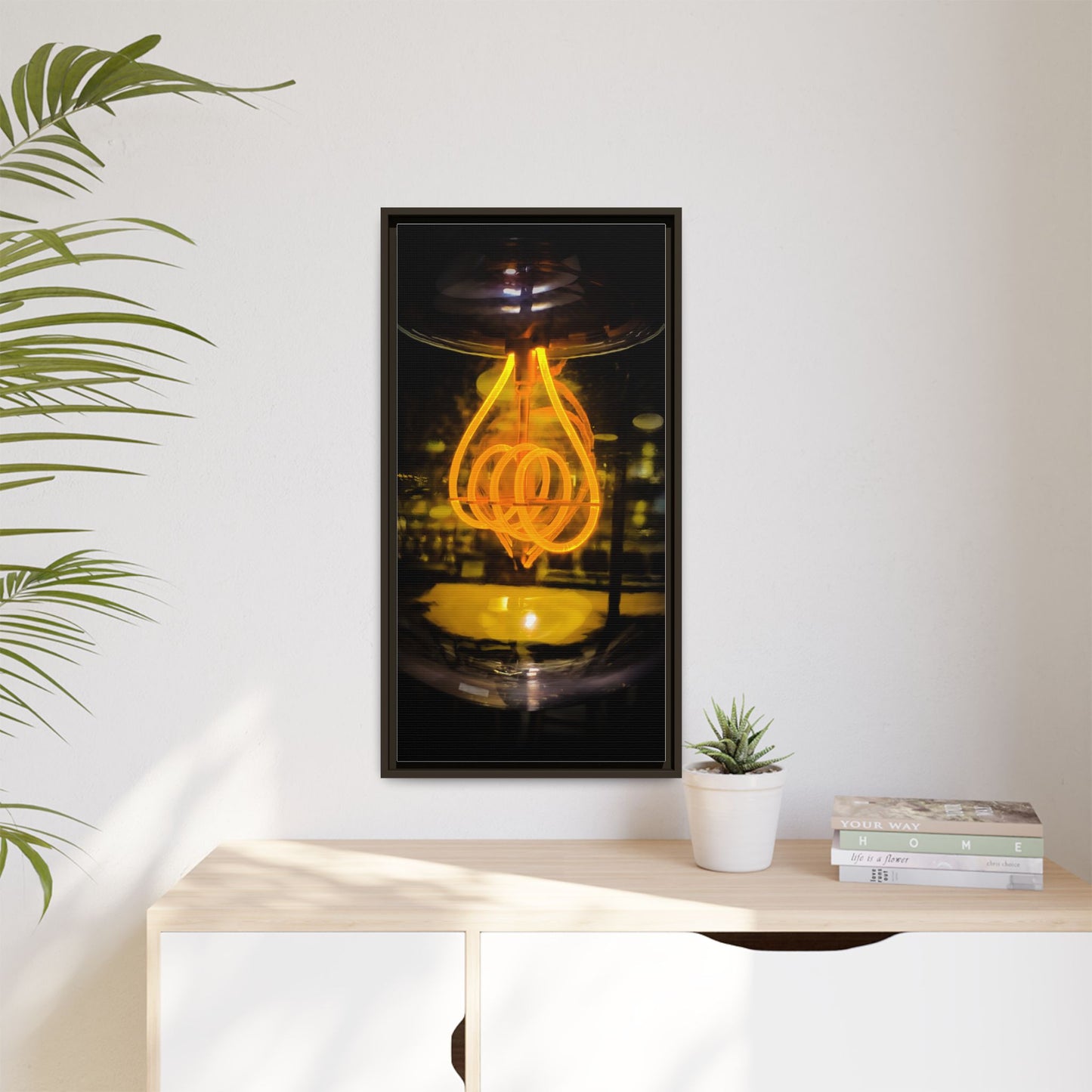 Bulb Matte Canvas, Framed (Multi-color)