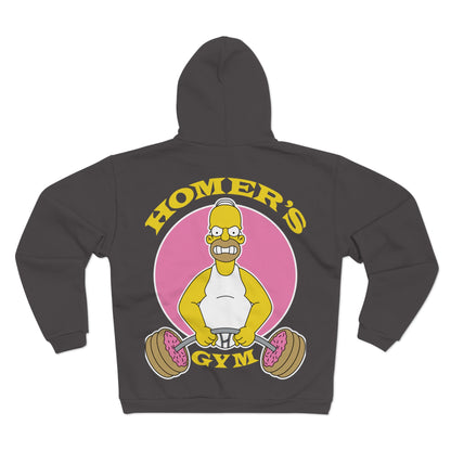 Homer's Gym Unisex Hooded Zip Sweatshirt - Fun Fitness Apparel