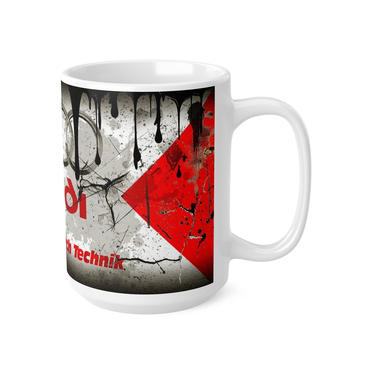 Audi Inspired Ceramic Coffee Cups - 11oz & 15oz, Perfect for Car Enthusiasts