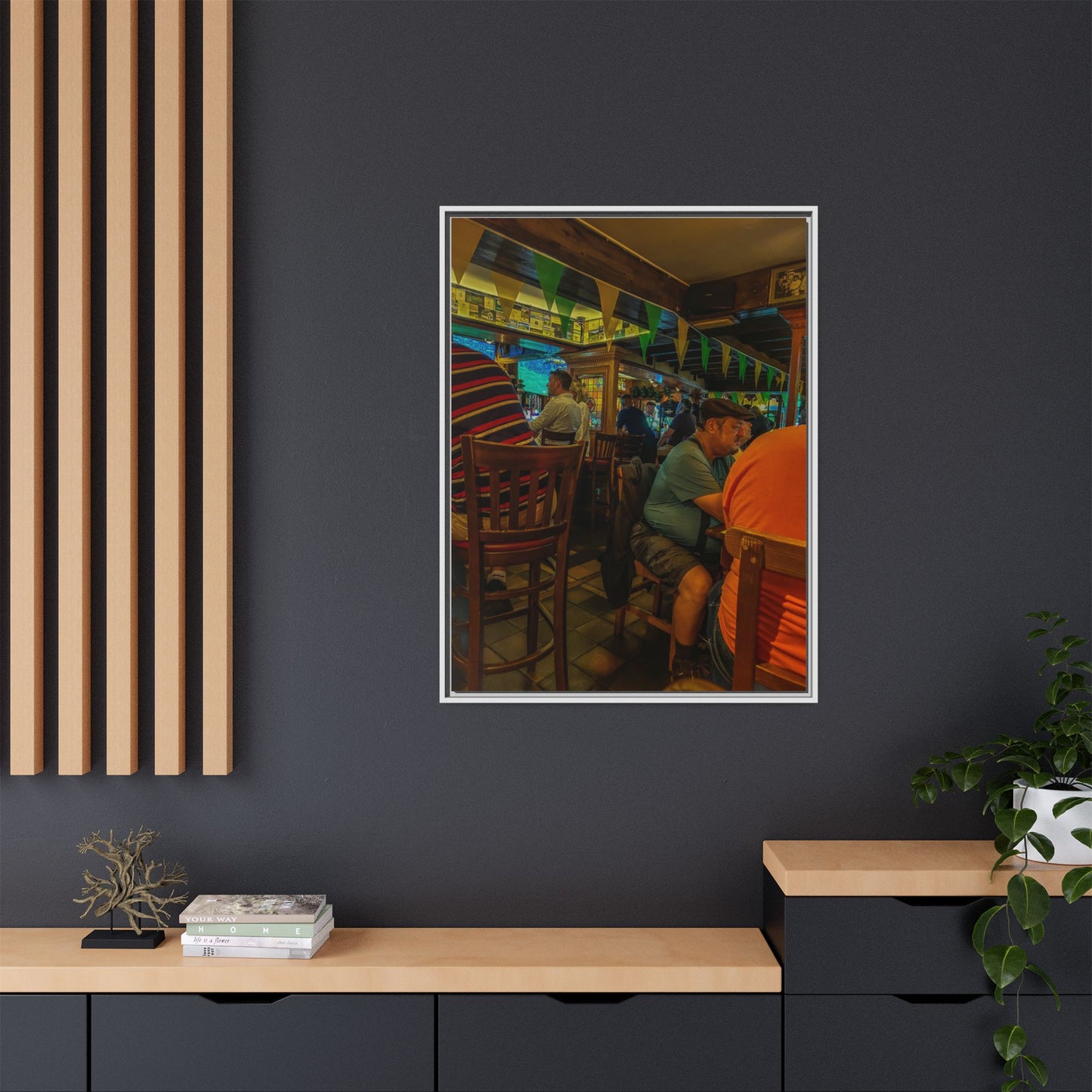 Irish Pub Matte Canvas, Framed (Multi-color)