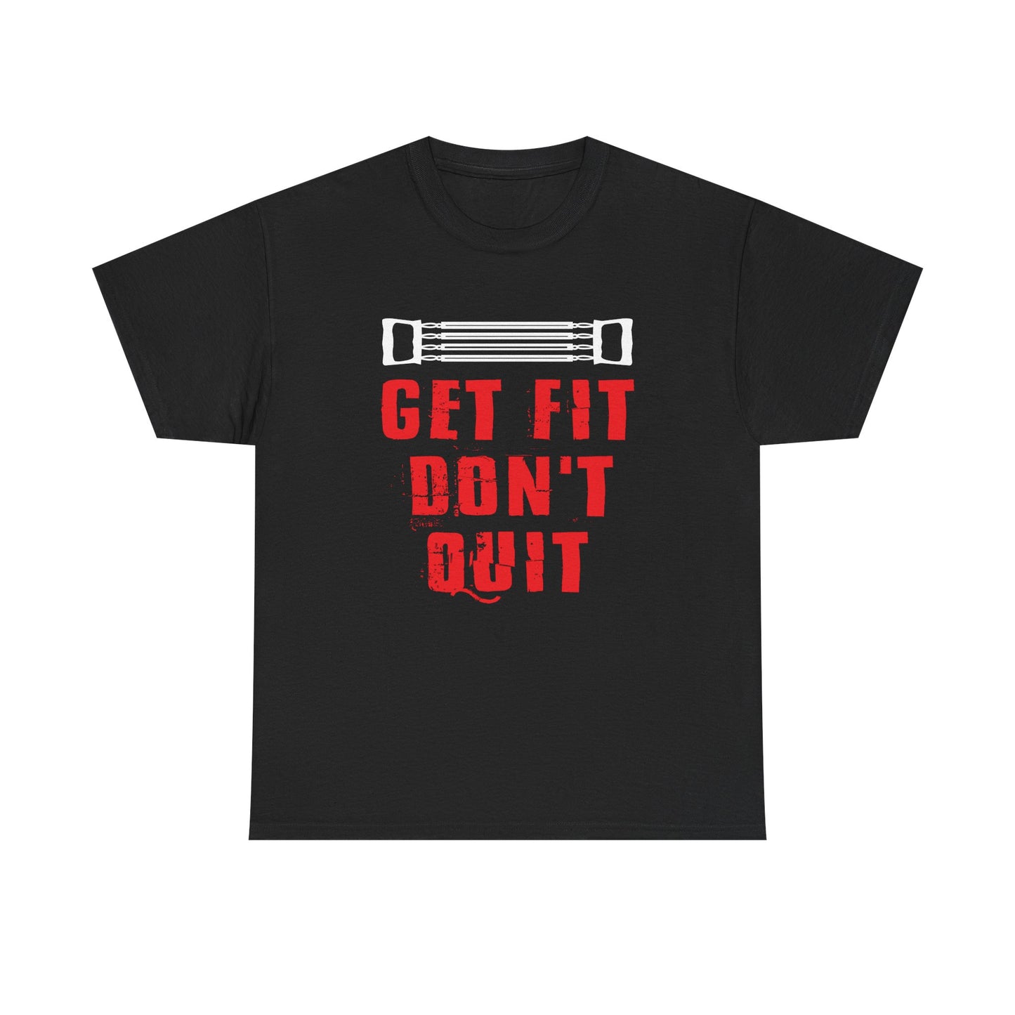 Motivational Fitness Tee - 'Get Fit Don't Quit' Unisex Heavy Cotton Shirt