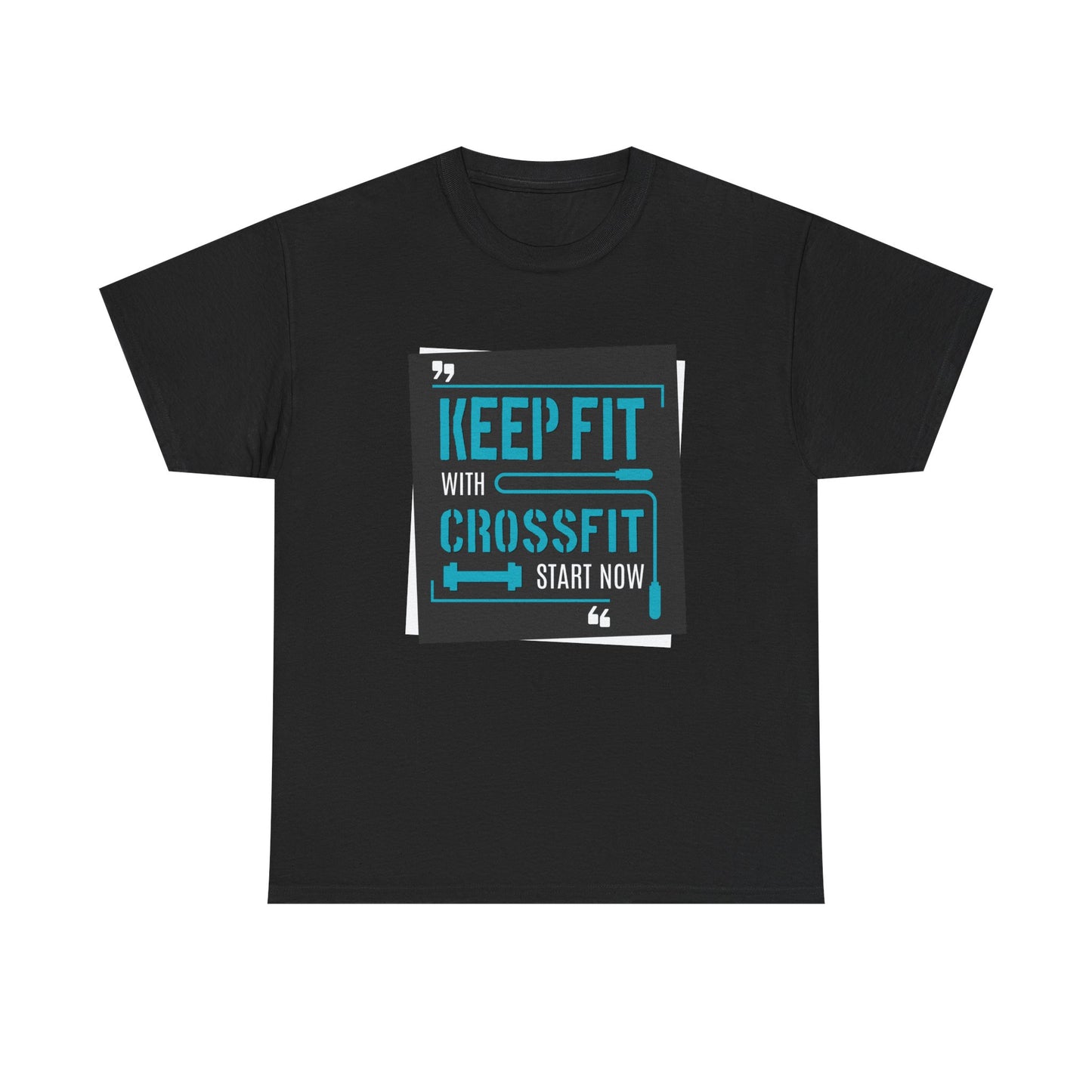Keep Fit CrossFit Unisex Heavy Cotton Tee - Fitness Motivation Shirt