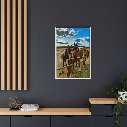 Horses Matte Canvas, Framed (Multi-color)