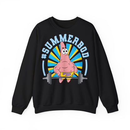 Funny Unisex Heavy Blend™ Crewneck Sweatshirt - #SUMMERBOD Gym Motivational Design Black