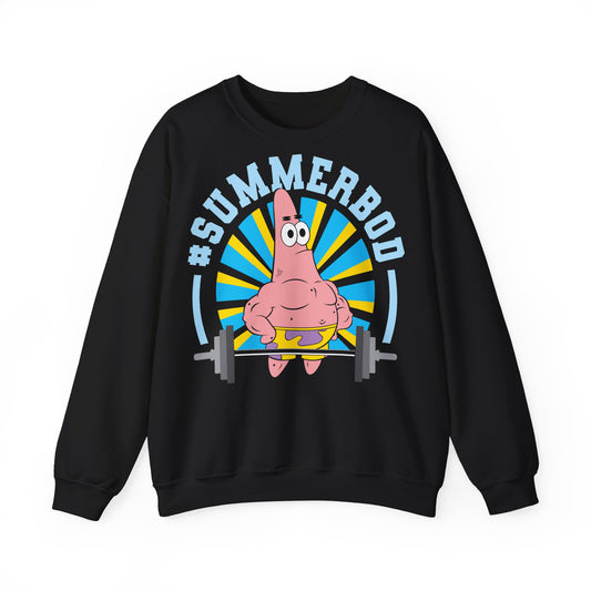 Funny Unisex Heavy Blend™ Crewneck Sweatshirt - #SUMMERBOD Gym Motivational Design Black