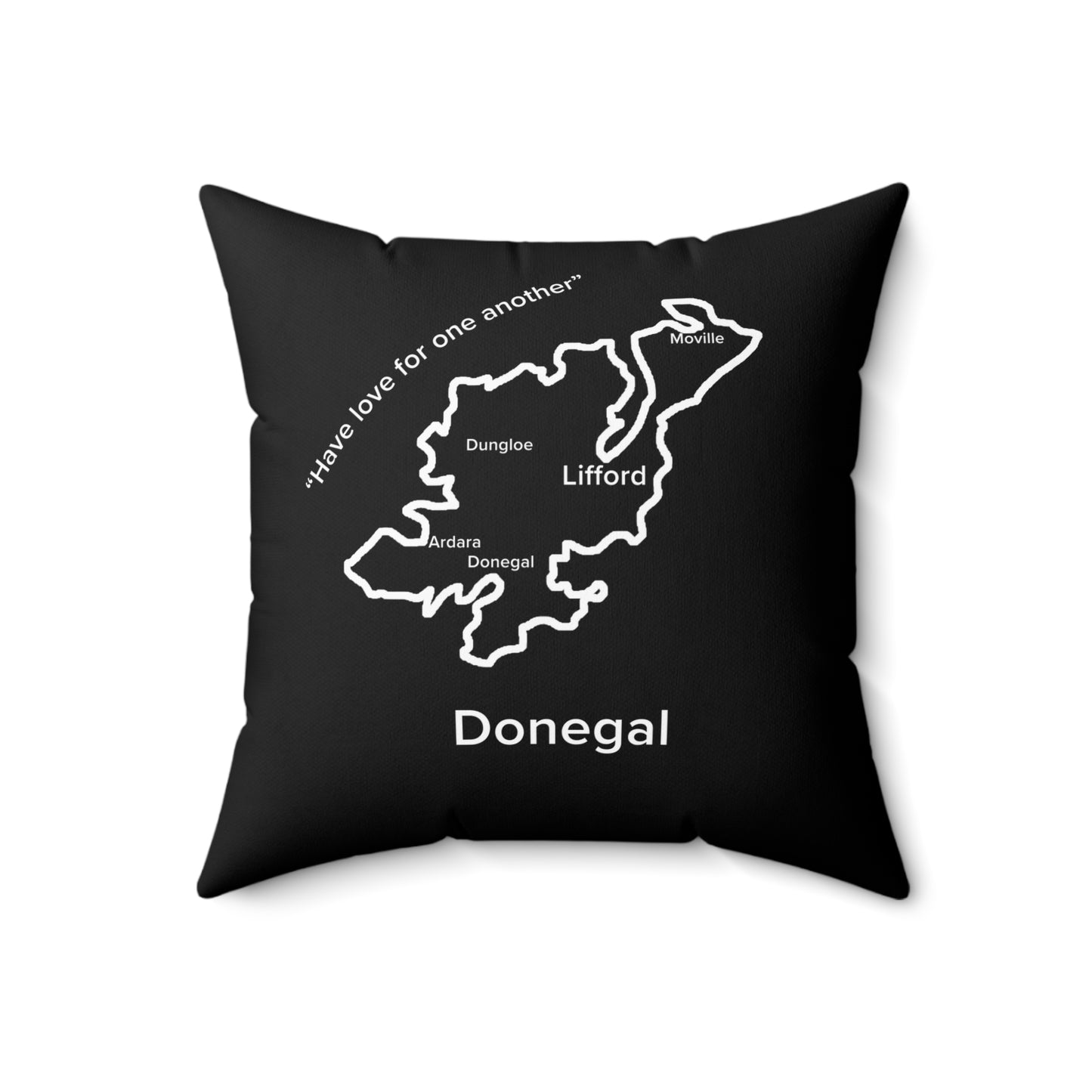 Donegal Spun Polyester Square Pillow Black Edition 4 Sizes