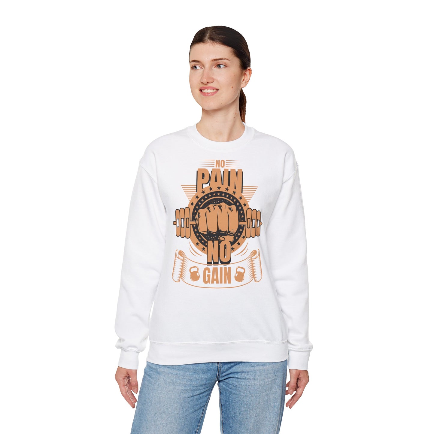 No Pain No Gain Crewneck Sweatshirt - Motivational Fitness Apparel
