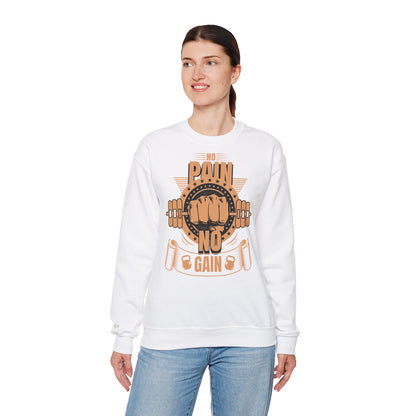 No Pain No Gain Crewneck Sweatshirt - Motivational Fitness Apparel