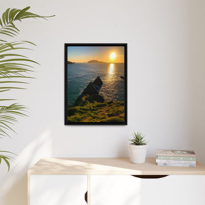 Dunquin Pier Sunset 2 Matte Canvas, Framed (Multi-color)