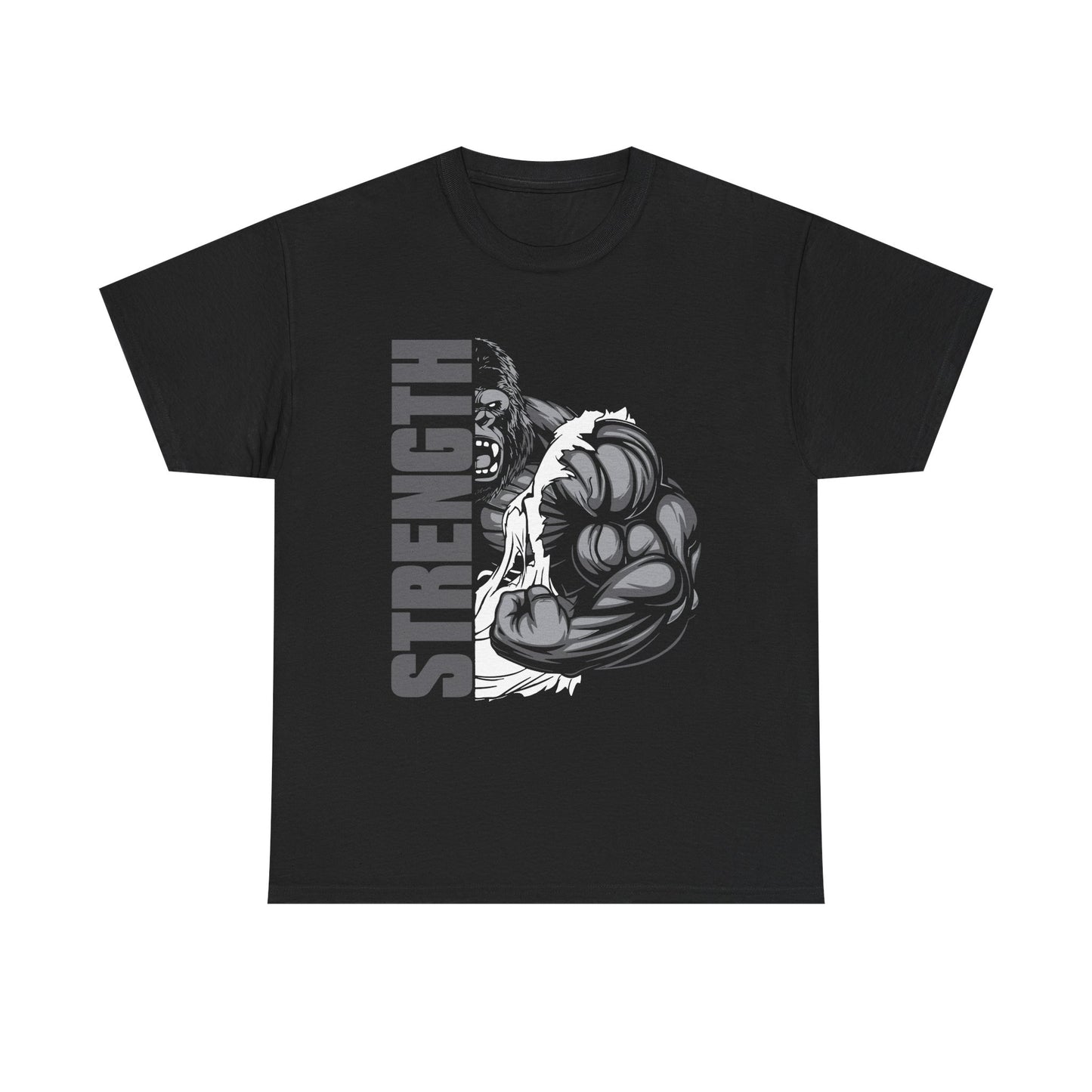 Strength Unisex Heavy Cotton Tee - Motivational Shirt for Fitness Enthusiasts Black