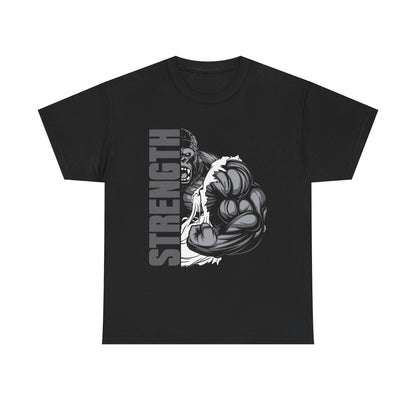 Strength Unisex Heavy Cotton Tee - Motivational Shirt for Fitness Enthusiasts Black