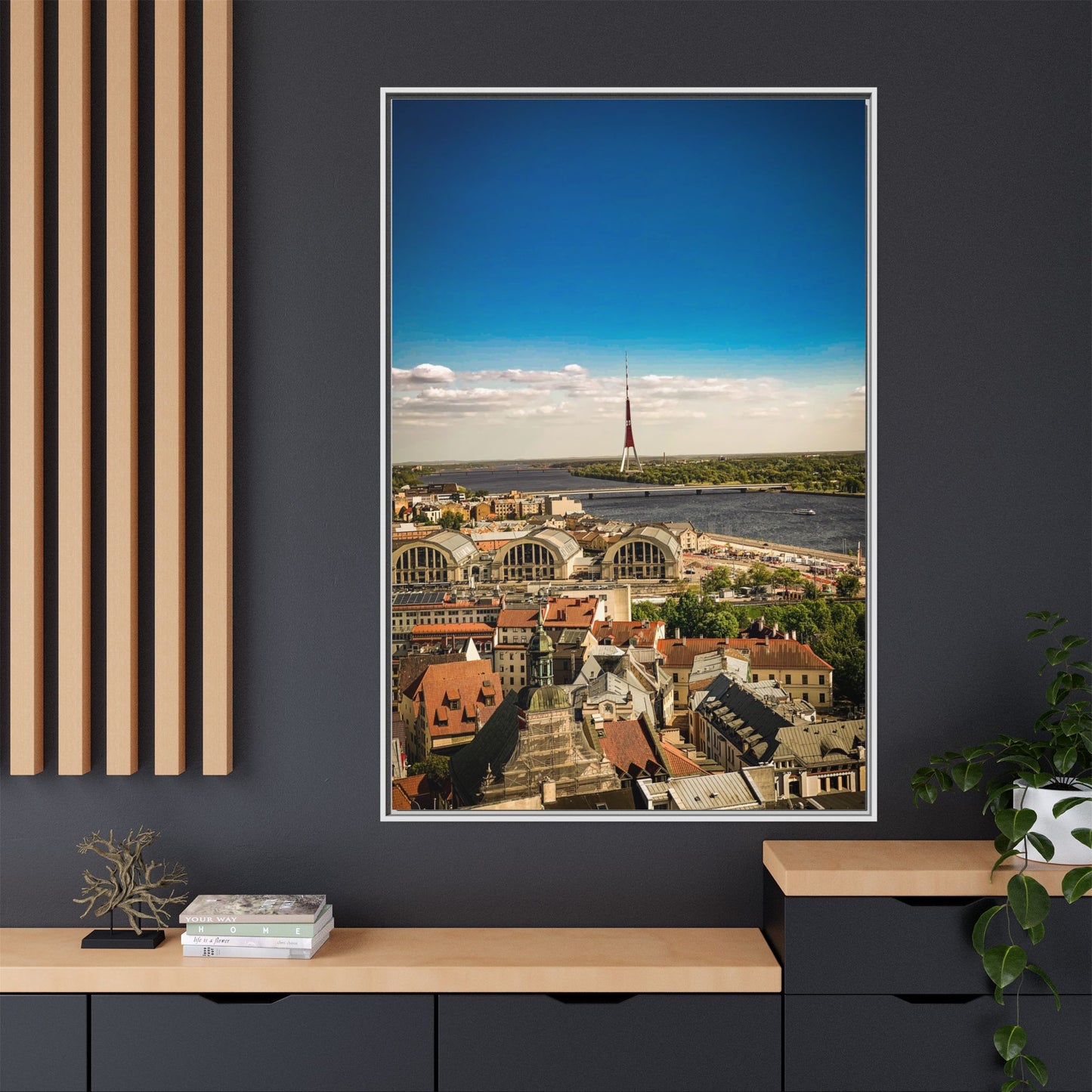Riga TV Tower Matte Canvas, Framed (Multi-color)