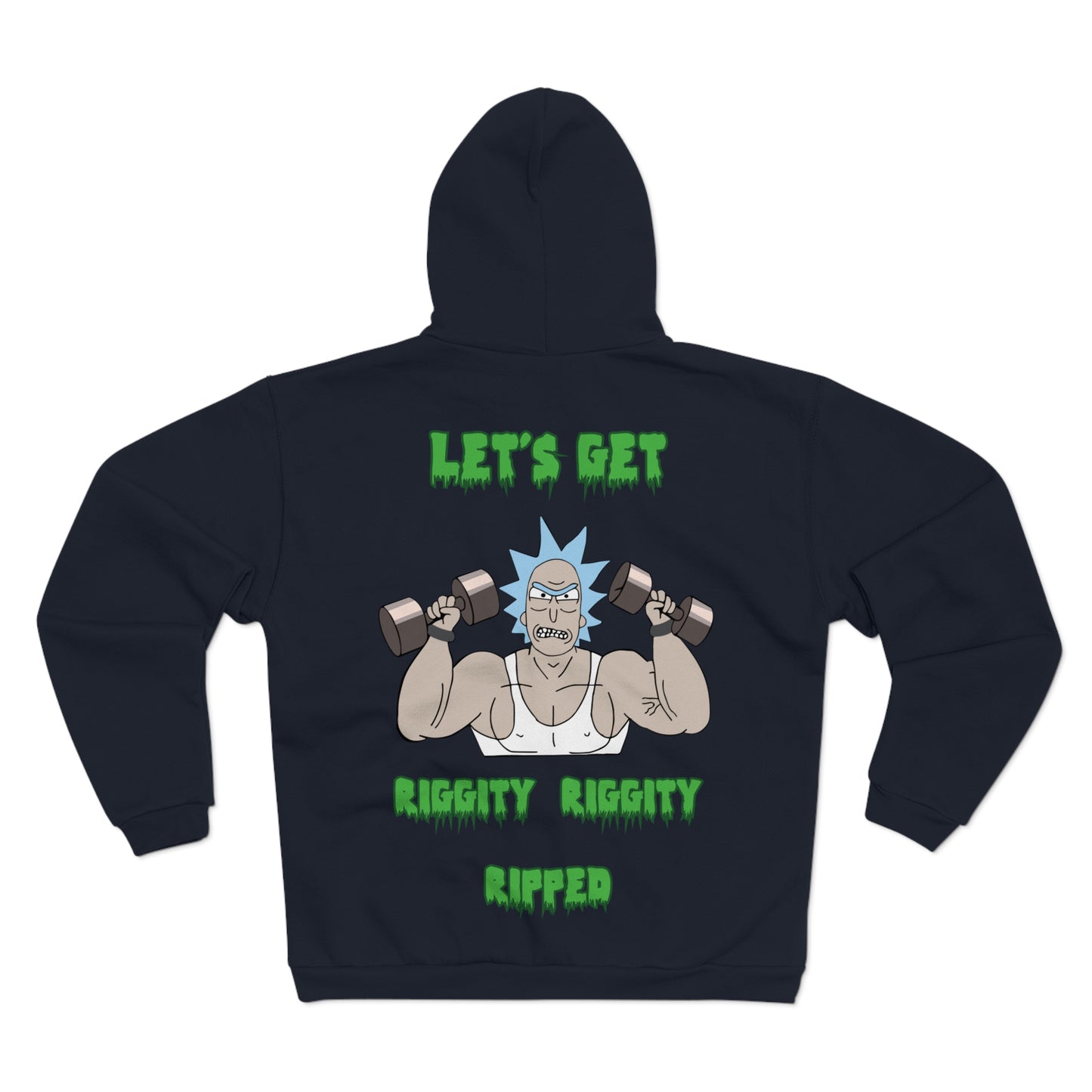 Funny Fitness Unisex Hooded Zip Sweatshirt - "Let's Get Riggity Ripped"