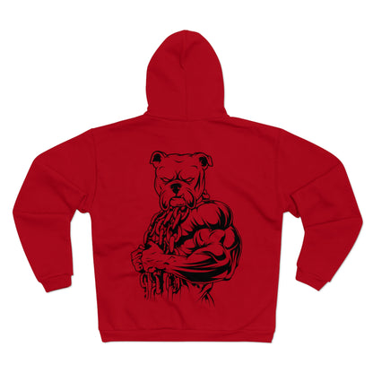 Muscle Dog Graphic Unisex Hooded Zip Sweatshirt for Dog Lovers
