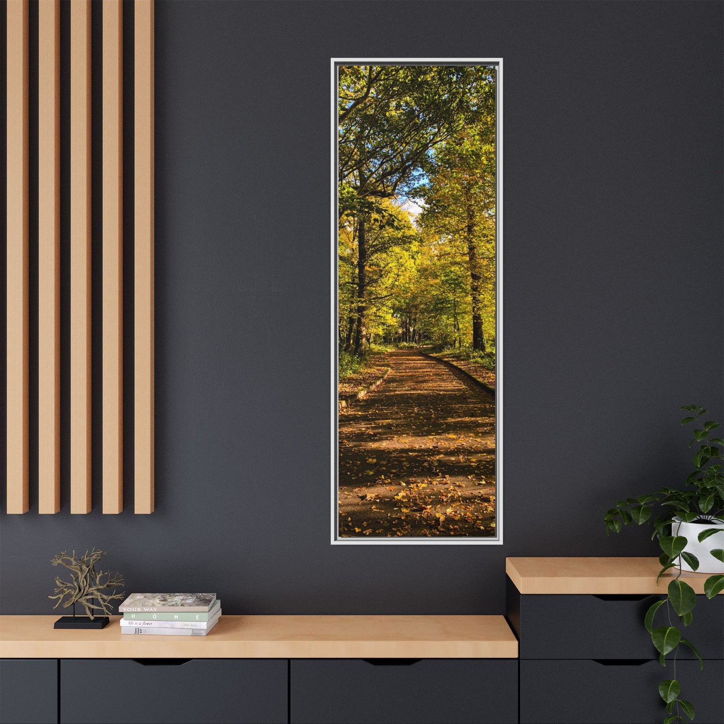 Listowel Town Park Autumn Matte Canvas, Framed (Multi-color)