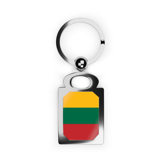 Lithuanian Flag Photo Keyring - Personalized Metal Keychain