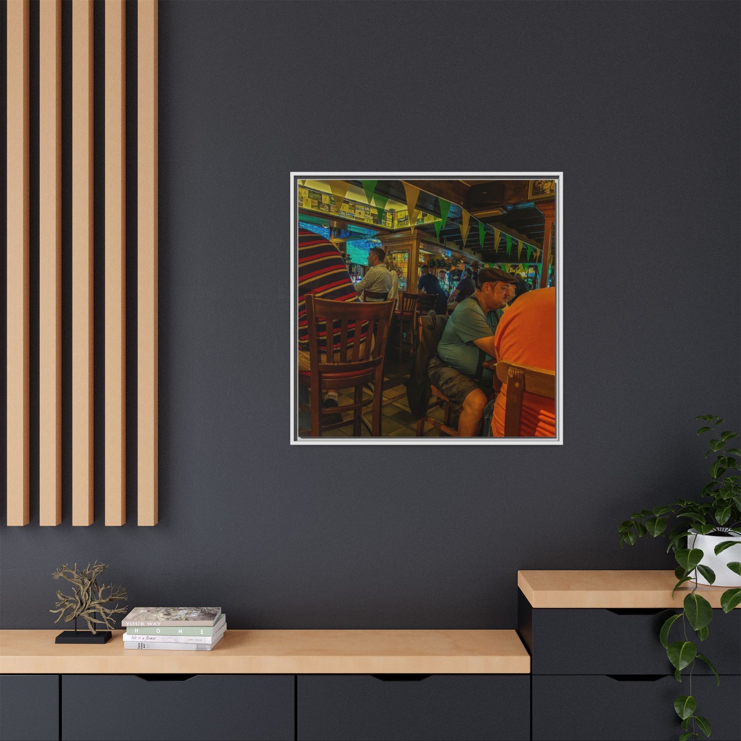 Irish Pub Matte Canvas, Framed (Multi-color)
