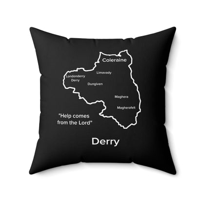 Derry Spun Polyester Square Pillow Black Edition 4 Sizes