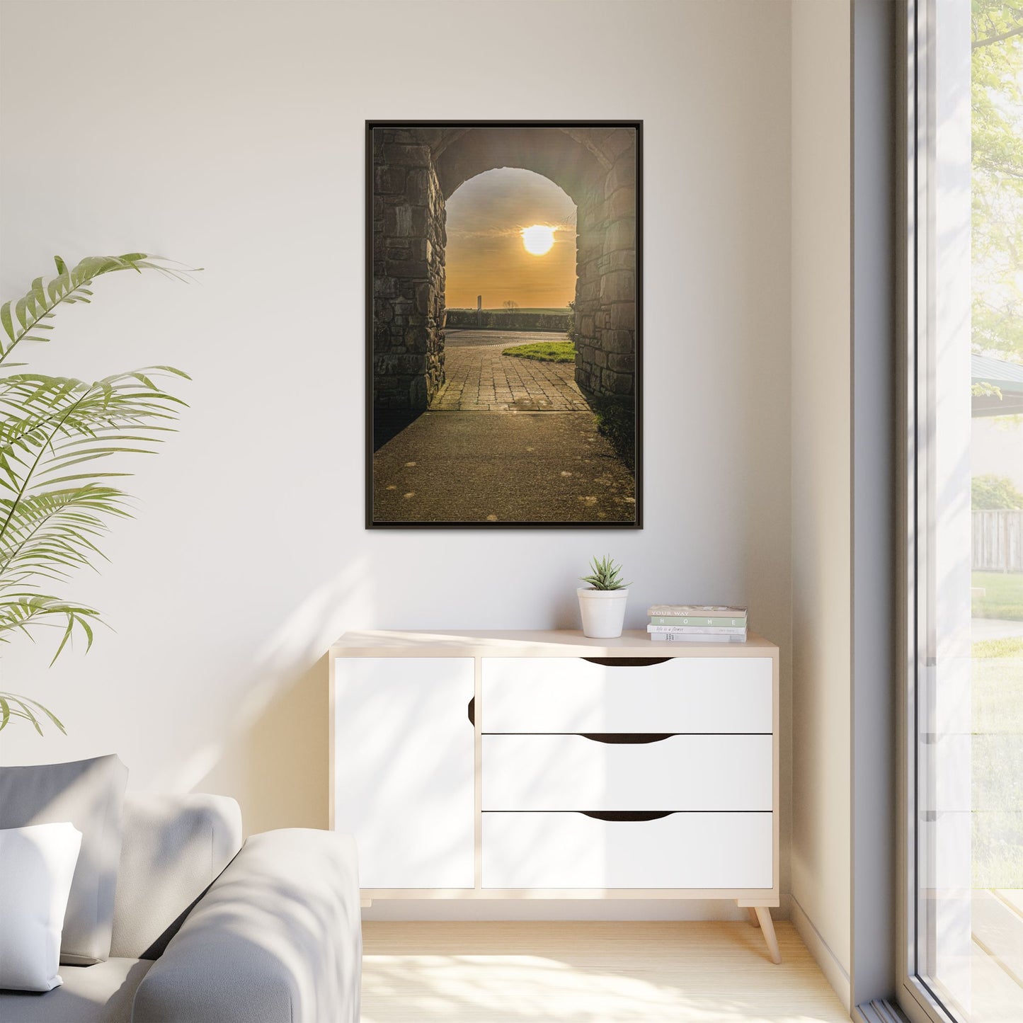 Pillars Matte Canvas, Framed (Multi-color)