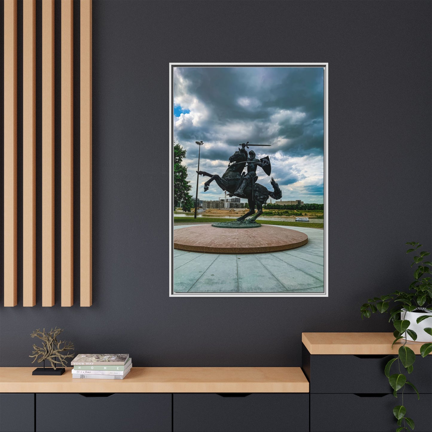Kaunas Matte Canvas, Framed (Multi-color)