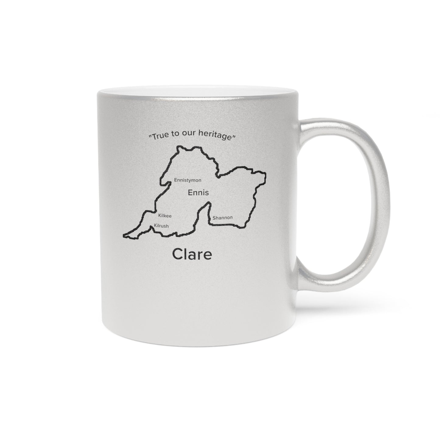Clare County Metallic Colour Mug - Silver/Gold - Perfect Gift for Coffee Lovers