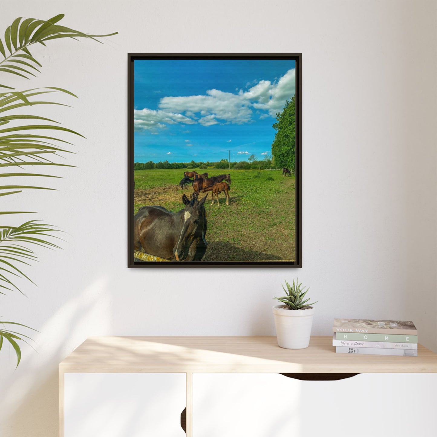 horses 2 Matte Canvas, Framed (Multi-color)