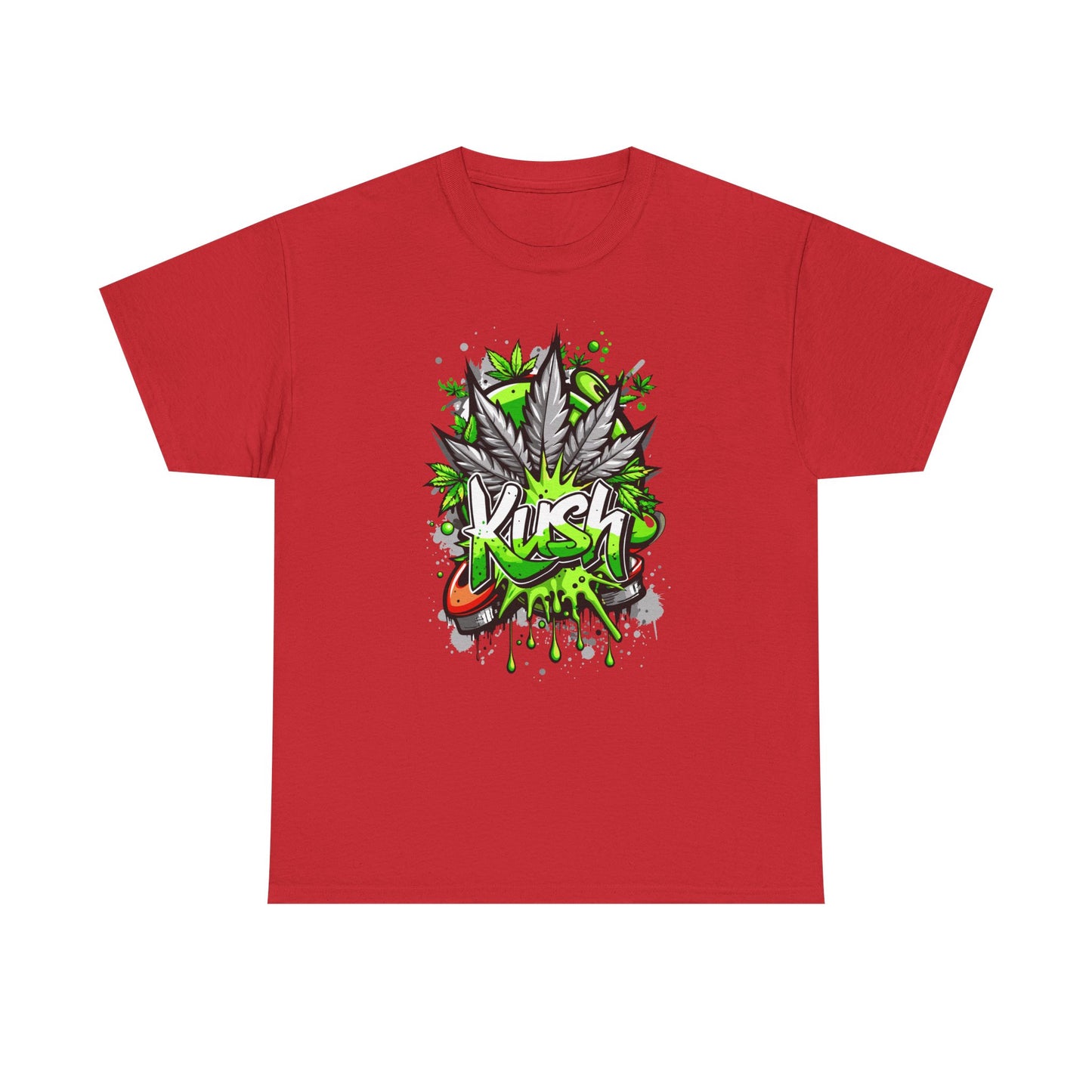 Kush Graffiti T-Shirt — Green Cannabis Leaf Street Art Tee