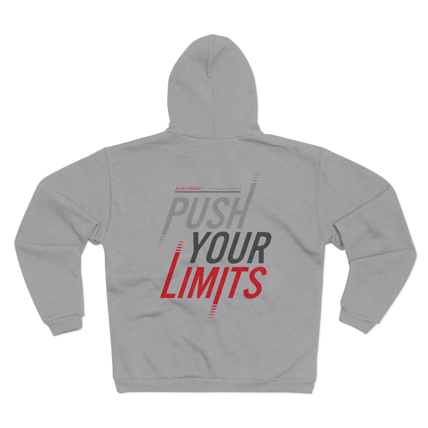 Motivational Unisex Hooded Zip Sweatshirt - "Push Your Limits"