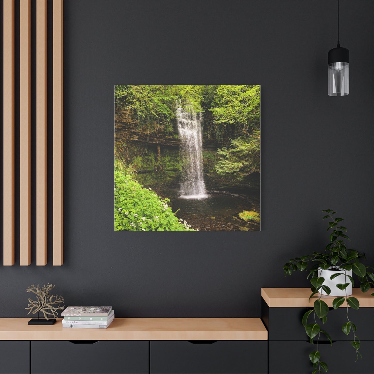 Glacer Waterfall Matte Canvas, Stretched, 1.25"