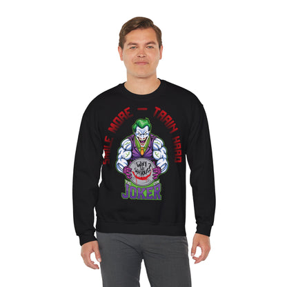 Joker-Inspired Crewneck Sweatshirt - Train Hard, Smile More Black