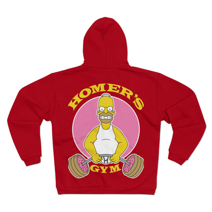 Homer's Gym Unisex Hooded Zip Sweatshirt - Fun Fitness Apparel