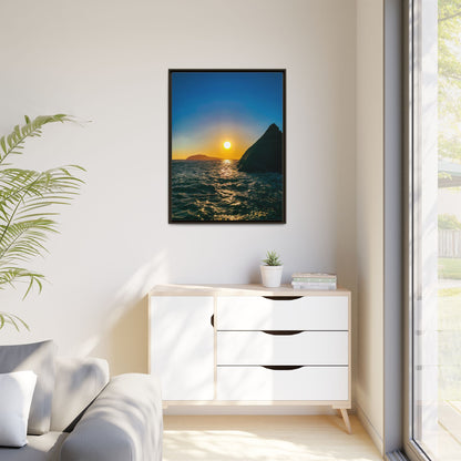 Dunquin Pier Sunset Matte Canvas, Framed (Multi-color)