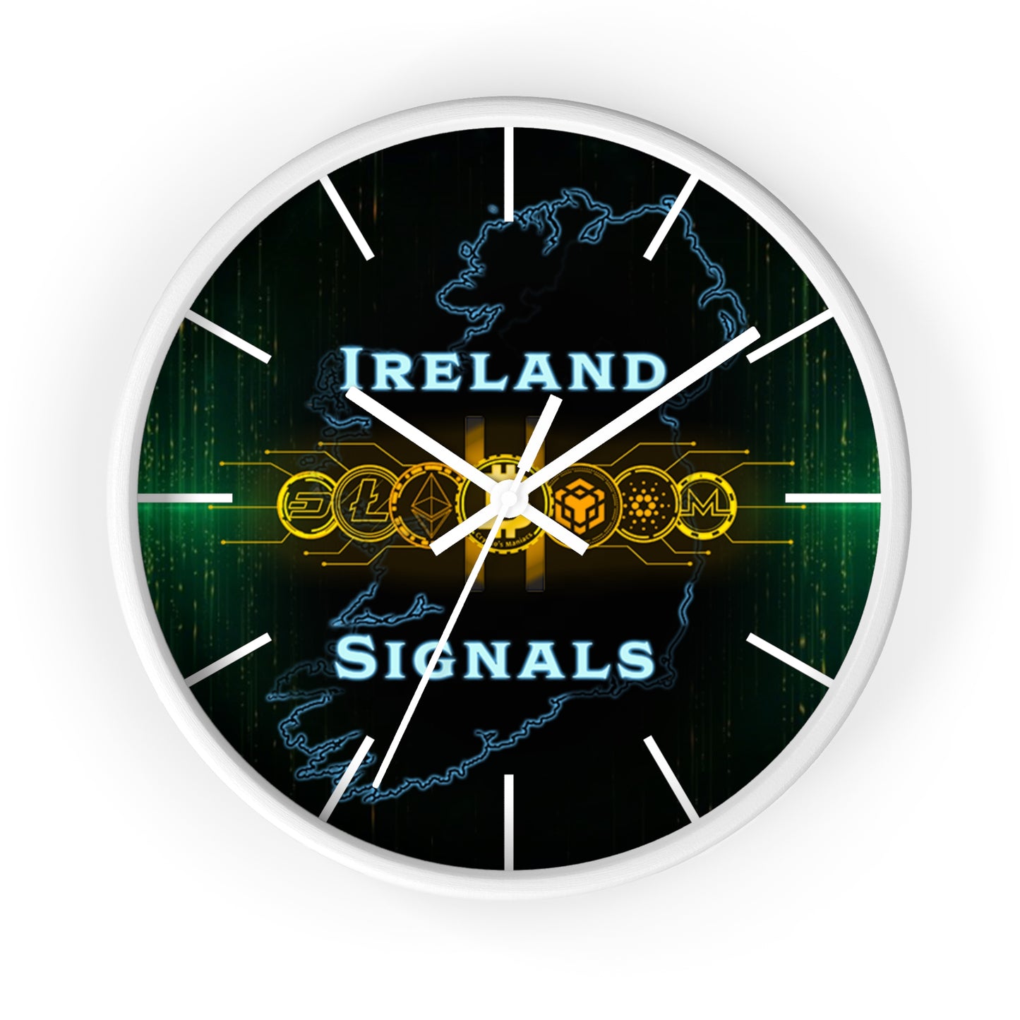 Ireland Signals Wall Clock — Celtic Tech Map Decorative Clock
