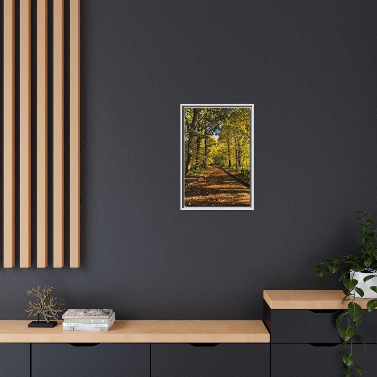 Listowel Town Park Autumn Matte Canvas, Framed (Multi-color)