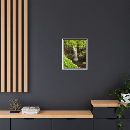 Glacer Waterfall Matte Canvas, Framed (Multi-color)