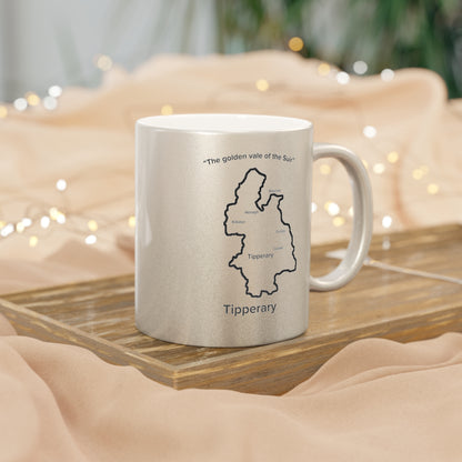 Tipperary County Metallic Colour Mug - Silver/Gold - Perfect Gift for Coffee Lovers