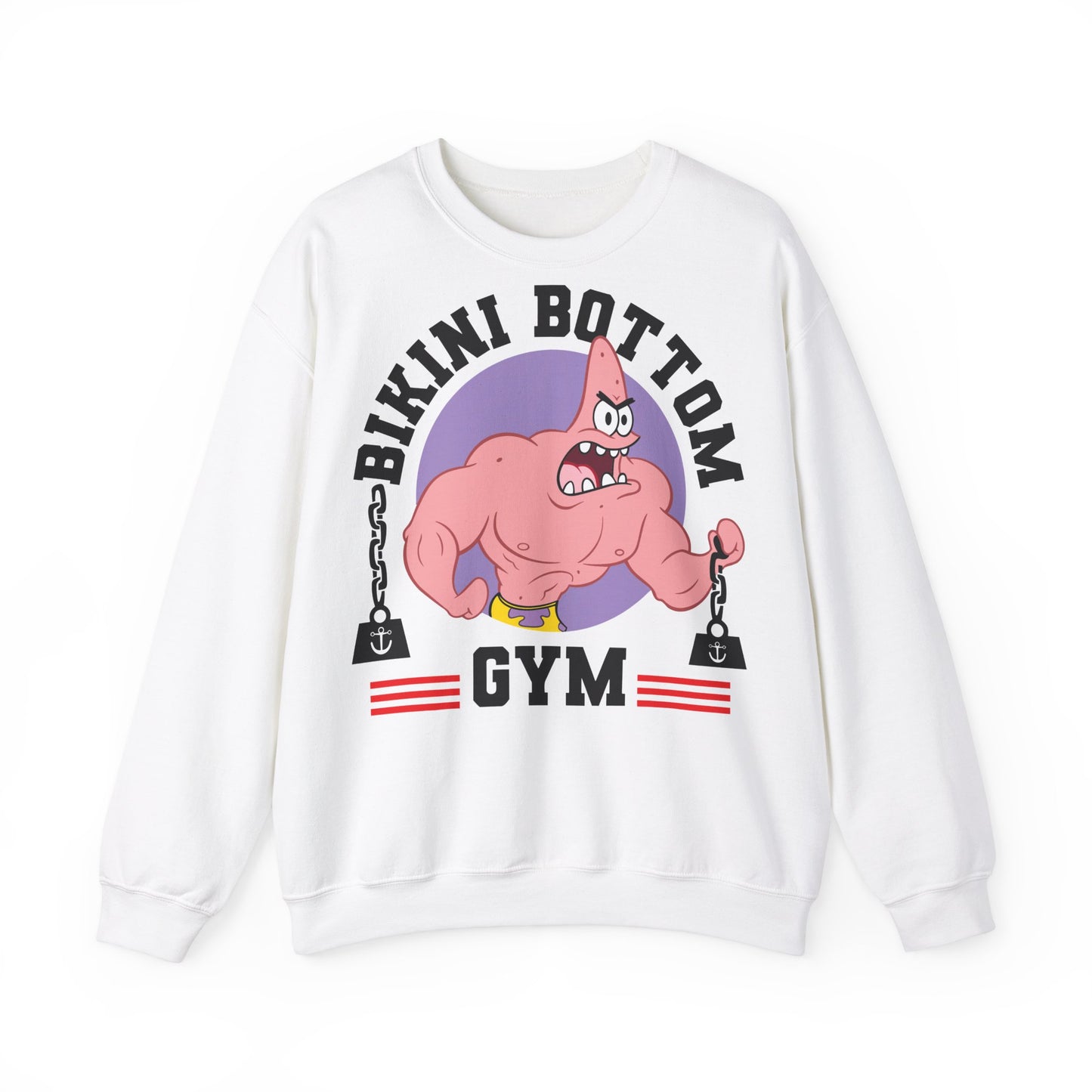 Bikini Bottom Gym Unisex Heavy Blend™ Crewneck Sweatshirt - Fun Fitness Sweatshirt for Fans White