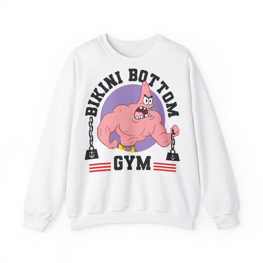 Bikini Bottom Gym Unisex Heavy Blend™ Crewneck Sweatshirt - Fun Fitness Sweatshirt for Fans White