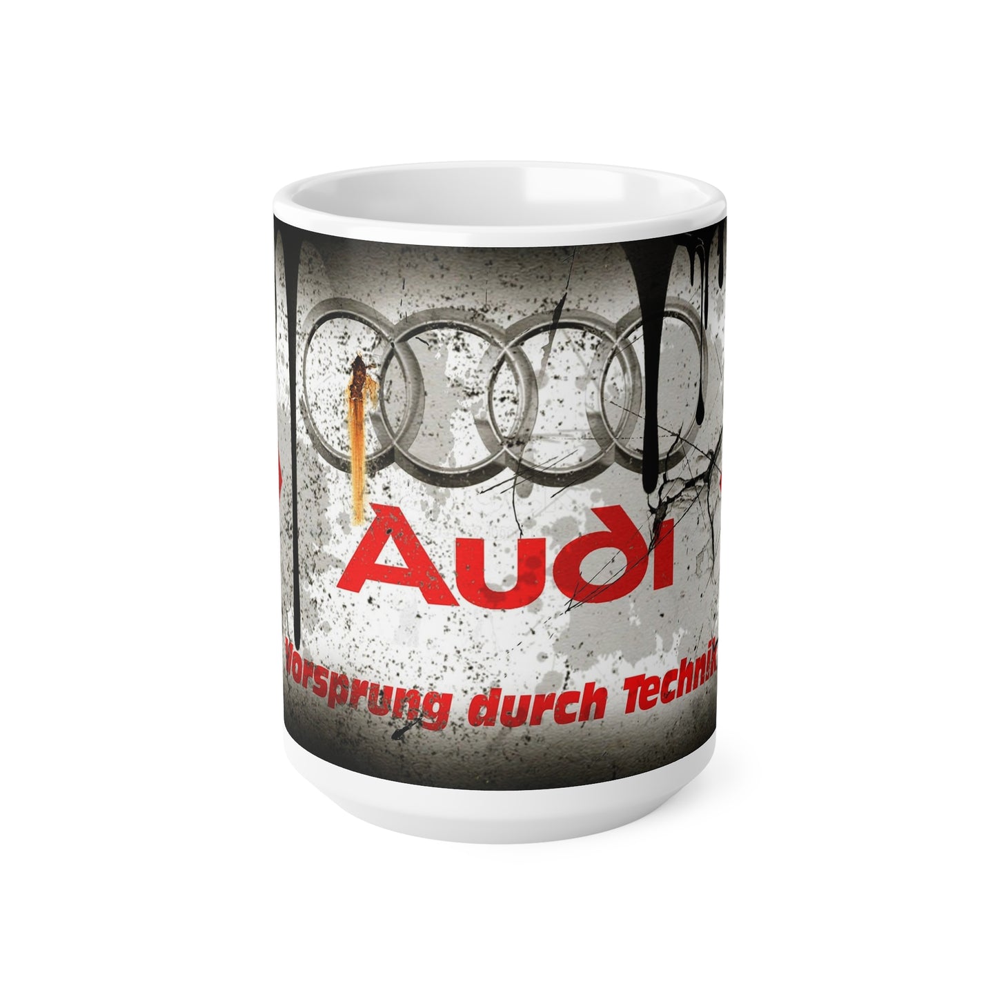 Audi Inspired Ceramic Coffee Cups - 11oz & 15oz, Perfect for Car Enthusiasts