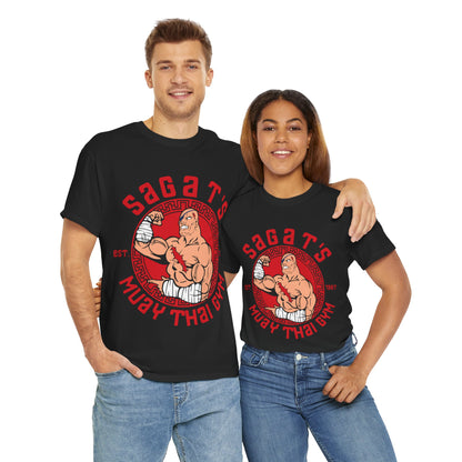 Sagat's Muay Thai Gym Unisex Heavy Cotton Tee - Athletic Style for Fitness Enthusiasts Black