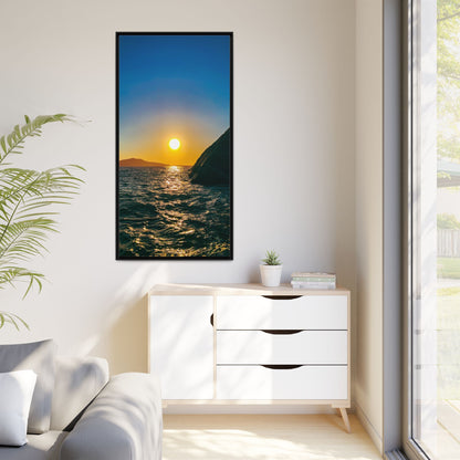 Dunquin Pier Sunset Matte Canvas, Framed (Multi-color)