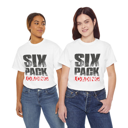 Unisex Heavy Cotton Tee - 'Six Pack Loading' Fitness Shirt