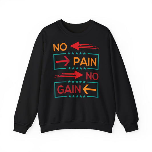 Motivational 'No Pain No Gain' Gym Unisex Heavy Blend™ Crewneck Sweatshirt