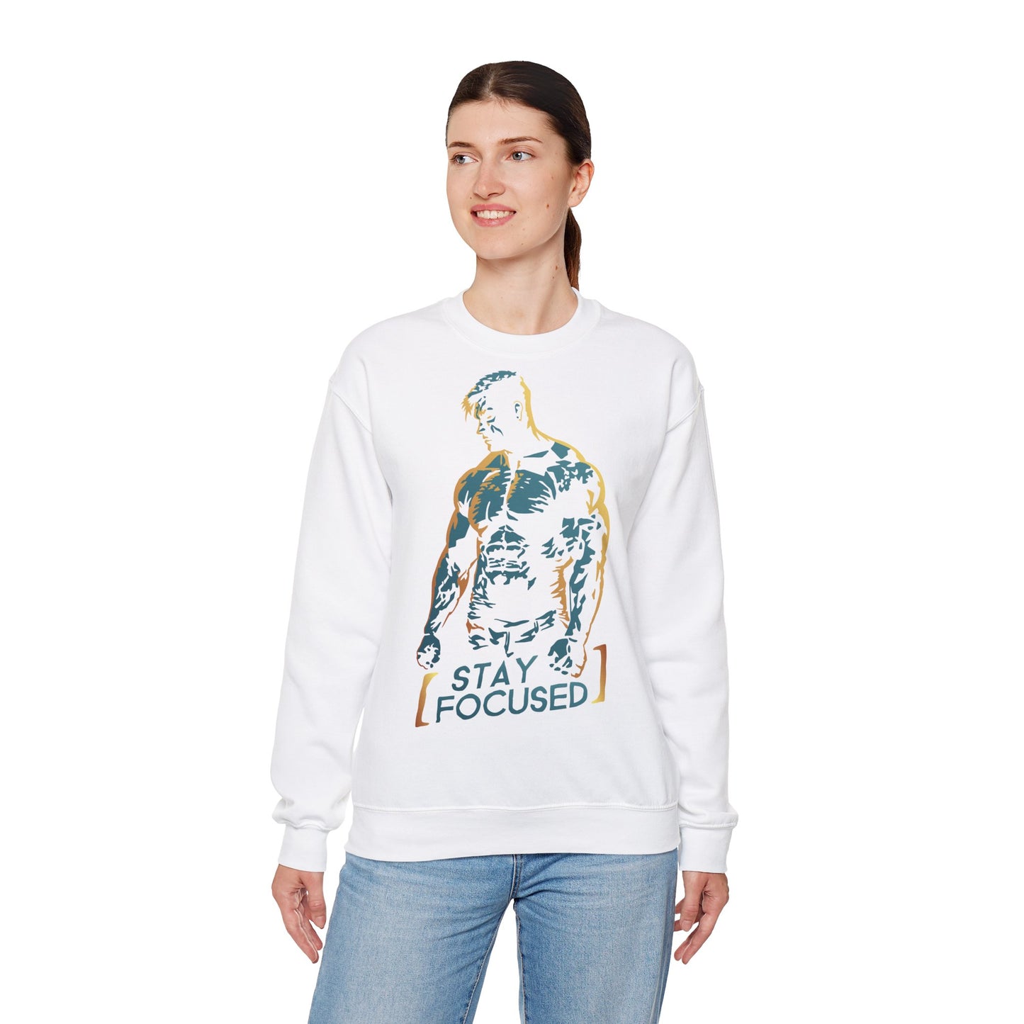 Unisex Heavy Blend™ Crewneck Sweatshirt - Stay Focused Gym Sweatshirt for Fitness Enthusiasts